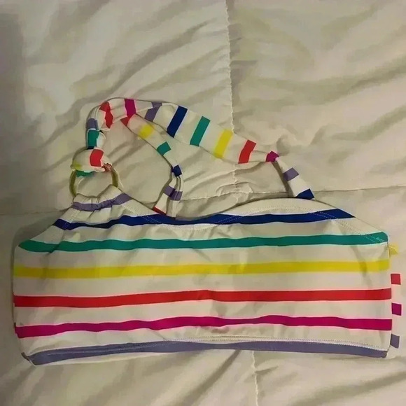 Sugar Beach bikini top sz medium, gold accents, removable pads - Picture 6 of 6